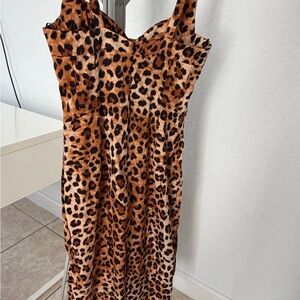 Zara Leopard Print Dress - Brown and Black